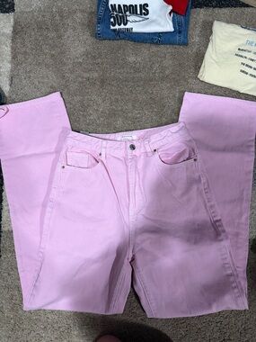 PacSun Pastel Pink Straight-Leg Jeans